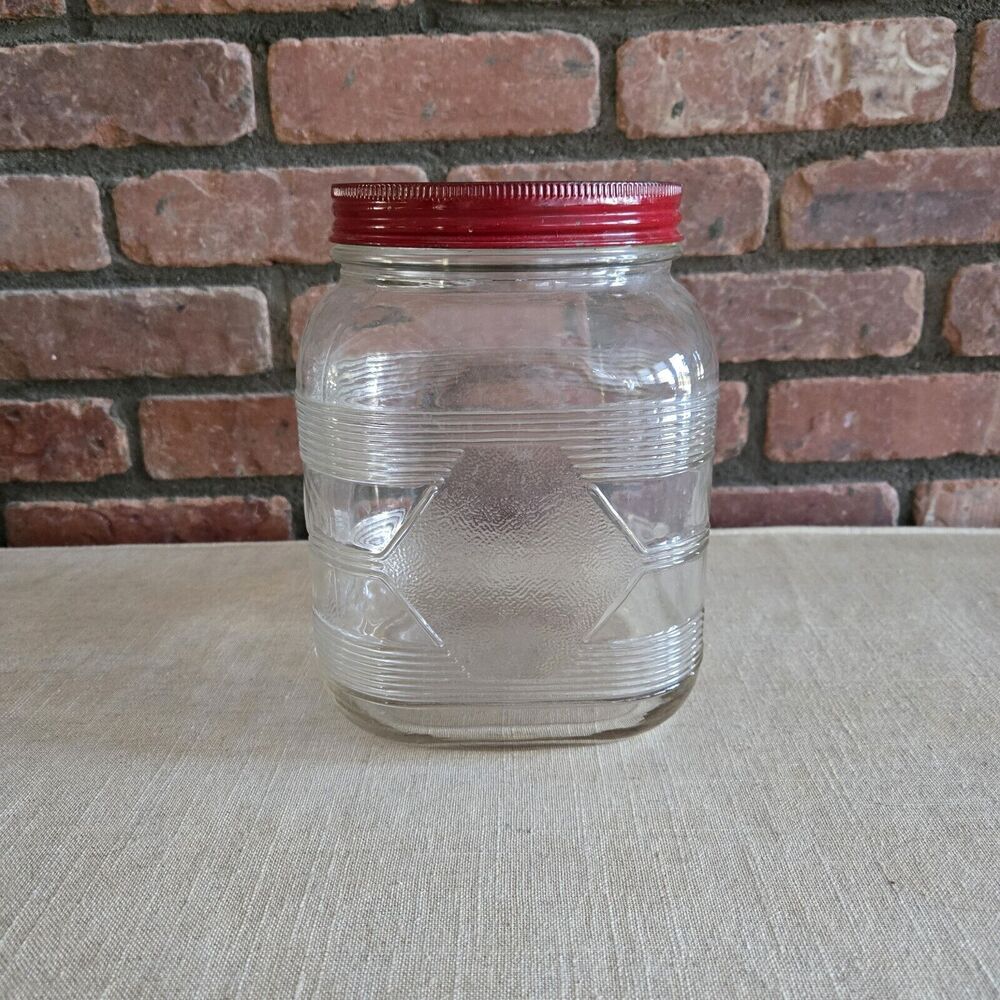 Vintage WWII Retro Era Glass Coffee Jar